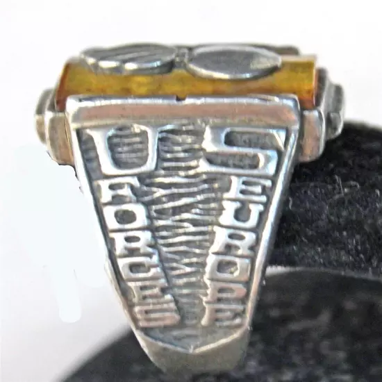 WWII Era US Europe Forces Sterling Ring Ordinance Division Symbol