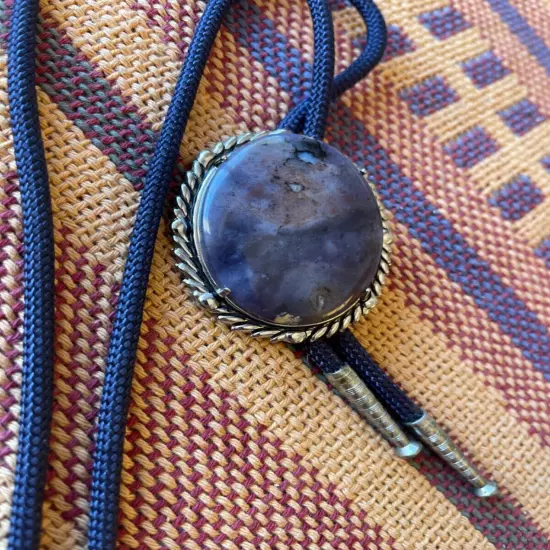 Purple Agate - Bolo Tie - Vintage 1970’s