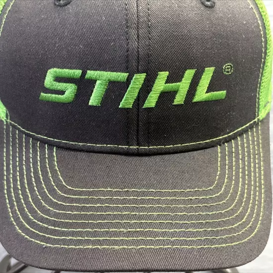 STIHL Chainsaws Cap Green Gray Embroidered Outdoor Apparel Trucker Hat Snapback