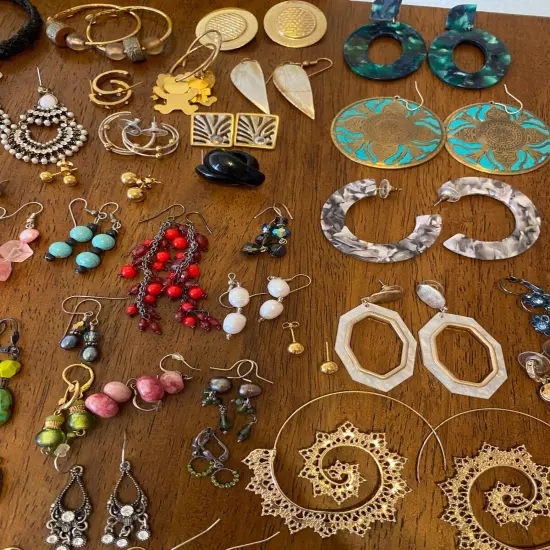 Huge Pierced Earrings Lot Dangles Studs Mixed Media 157 Pairs Wearable Jewelry