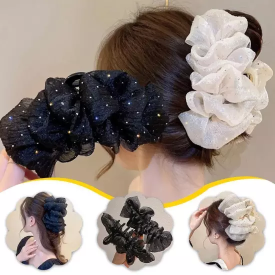 Women Bow Bubble Clip Hair Claw Elegant Large Hair Clips Clamp Access2024 N5Y9