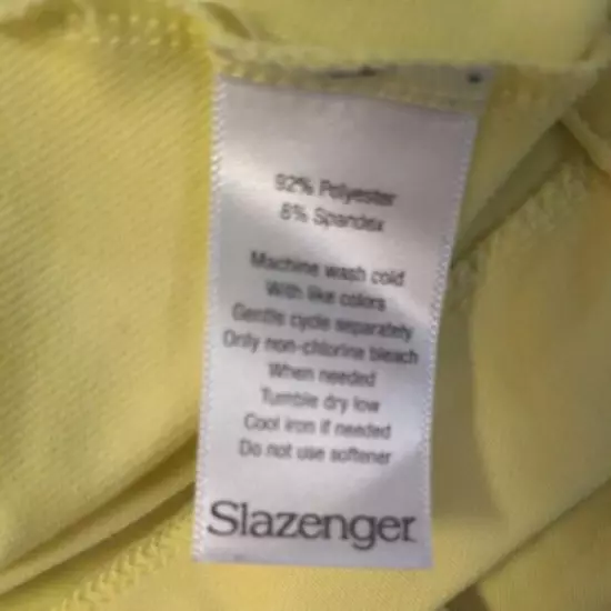 Slazenger Womens 1/4 Zip Pullover Golf Top Yellow Stretch Mock Neck Slit L