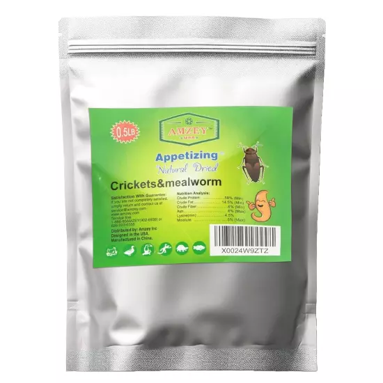 With Natural Dried Crickets (8Oz) All Natural 100% Non-Gmo, Food for Breaded Dra