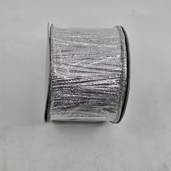 NEW Paper Mart Crepe Metallic Silver Ribbon, 10 Yards, 2.5" Wide 56005599 Craft