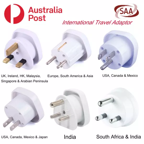 Travel Adaptor from Australia & New Zealand travel to Overseas