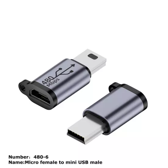 480Mb Micro USB to Mini USB Adapter Type-C Female to Mini USB 2.0 Male Converter