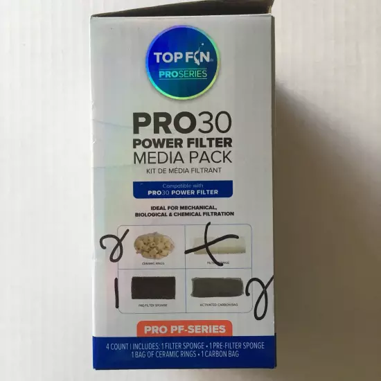 Top Fin Pro30 Power Filter Media Pack (No Filter Sponge) Free One Day Shipping