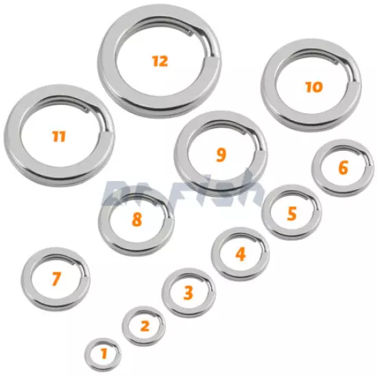 100pcs Heavy Duty Fishing Split Rings 18LB-450LB Big Game Strong Saltwater