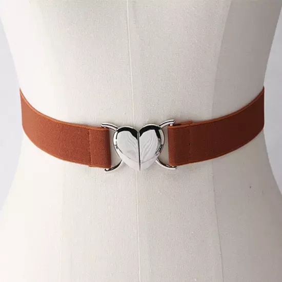 Womens Belt Stretch Elastic Skinny Waist Ladies Dress Waistband Metal Buckle □