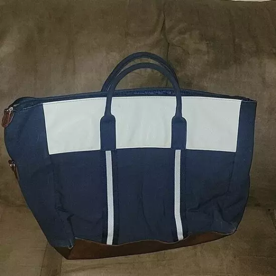 POLO Ralph Lauren Designer duffel bag Large Travel Vacation Outdoor Blue/White