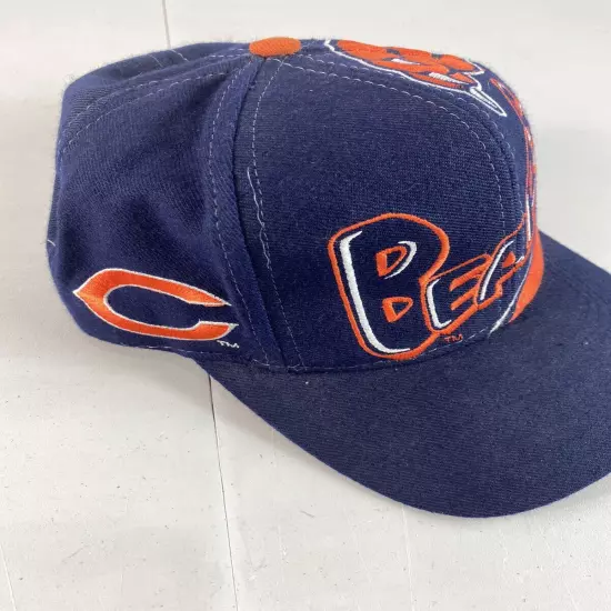 Rare Vintage 1990s Chicago Bears NFL The Game Big Side Logo Snapback Hat