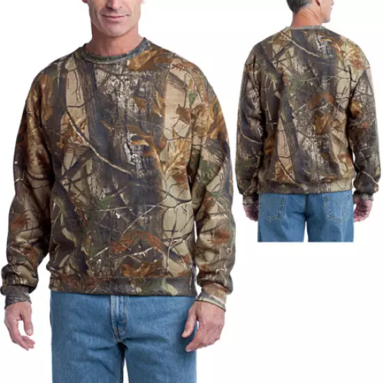 Mens Realtree AP Camo Sweatshirt Crew Neck Russell Outdoors S M L XL 2XL 3XL NEW