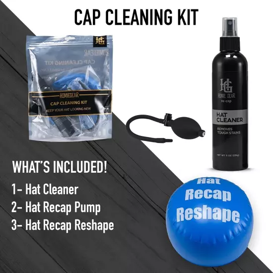 Hat Cleaning Kit, Hat Cleaner Spray, Hat Reshaper, Pump, Cap Cleaner for New Era