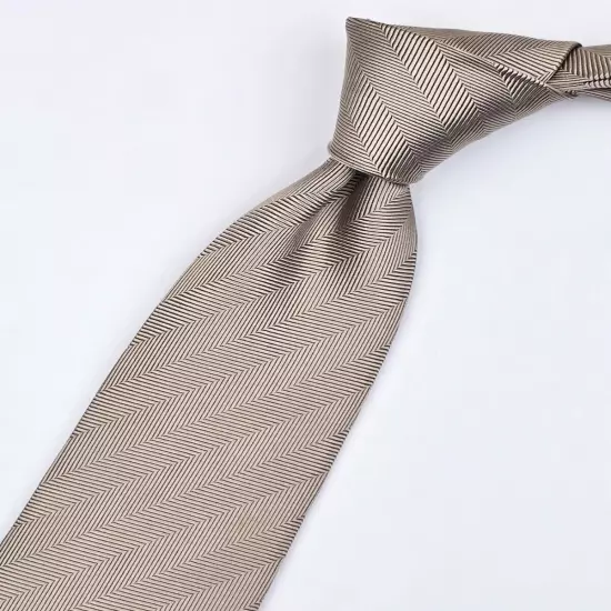 BURBERRY LONDON TIE Prorsum Knight on Beige Striped Woven Silk Necktie