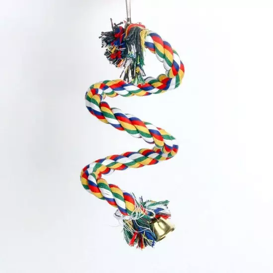 Swing Chew Rope Toys Bird Climb Toy Cockatiel Hanging Rotating Ladder for Parrot