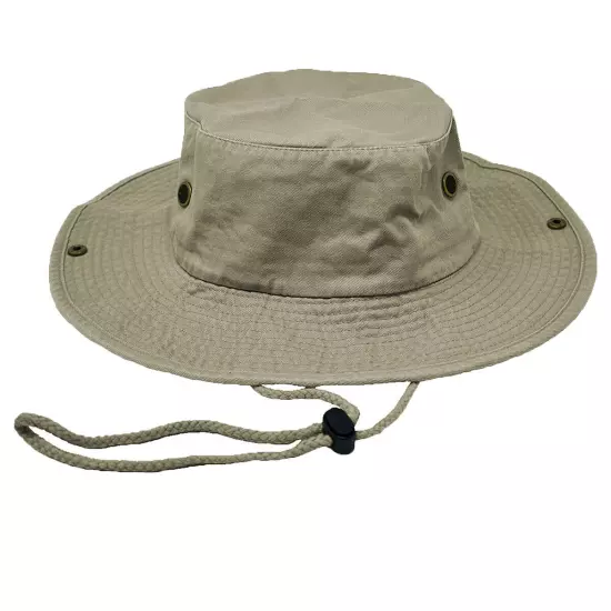 Unisex 100% Cotton Bucket Hat Fishing Camping Safari Boonie Sun Brim Summer Cap