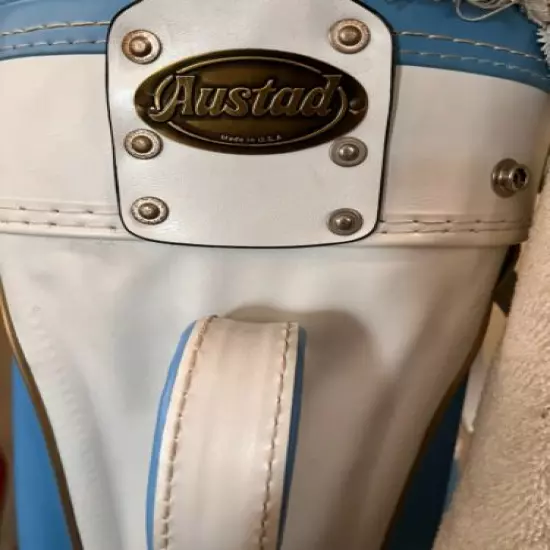 *VINTAGE* AUSTAD FOUR LEAF CLOVER Golf Bag in Carolina Blue U.N.C. LIMITED RARE