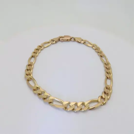 Figaro Bracelet Solid Gold Jewelry Anniversary Gifts 10k 5.8mm Size 8.25 B118