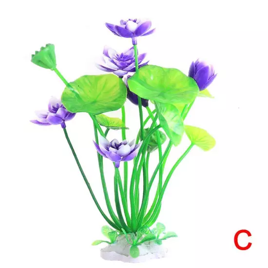 Artificial ,Lotus Decoration Aquarium Water Grass Decor Fish Tank Lan