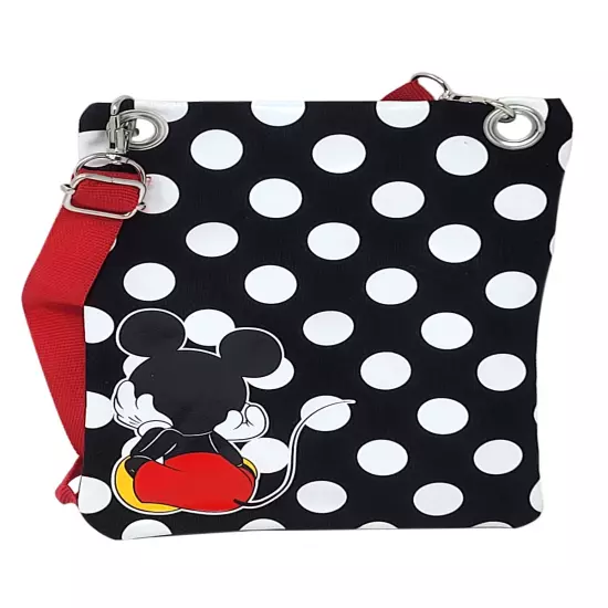 Disney Mickey Mouse Passport Bag Crossbody Purse Travel Black White