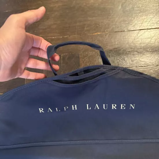 Ralph Lauren 53x24 Large Navy Garment Bag Heavy Canvas Nylon NEW Travel Luggage