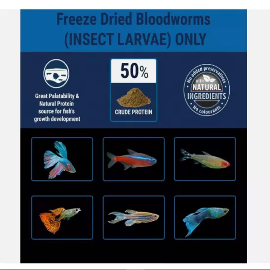 Tetra BloodWorms 0.25 Oz, Freeze-Dried Food for Freshwater and Saltwater Fish