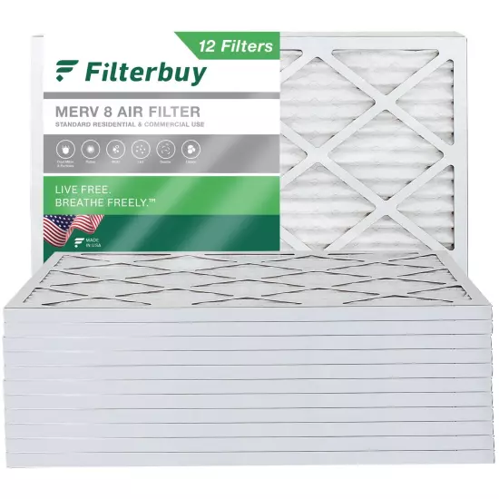 Filterbuy 20x23x1 Pleated Air Filters, Replacement for HVAC AC Furnace (MERV 8)