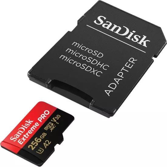 SanDisk 256GB / 1TB Extreme Pro MicroSDXC UHS-I U3 A2 Memory Card W/ Adapter