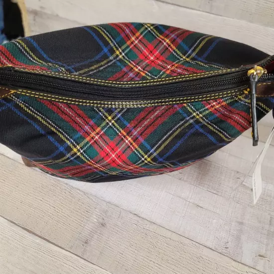 NWT Dooney & Bourke Red Tartan Plaid Large Erica Shoulder Bag Cloth Purse Suede