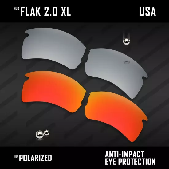 Anti Scratch Polarized Replacement Lenses for-Oakley Flak 2.0 XL OO9188 Options