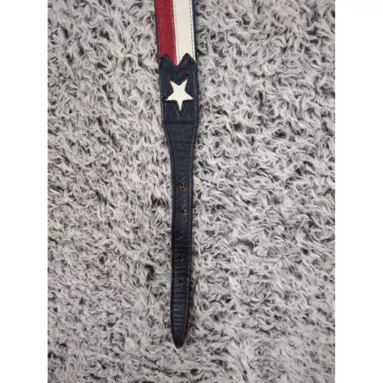 NOCONA Patriotic Flag Leather Belt Womens SZ 30 Western Texas TX USA Puerto Rico