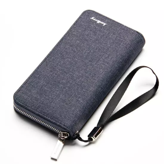 Men's Zip Wallet Multifunction Bifold Card Holder Long Clutch Billfold Purse