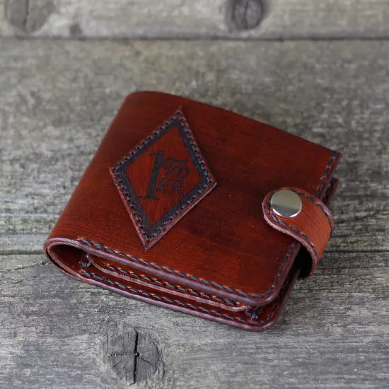 1% Biker wallet, leather card wallet, coin wallet, brown card holder wallet.