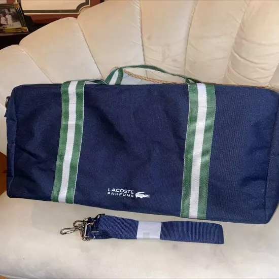 Lacoste Parfums Blue Vintage Sports Bag 17 X 11 X 6