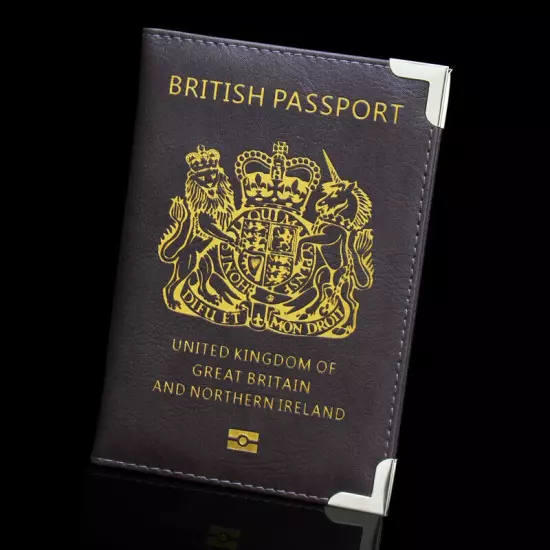 The British Passport Holder Cover Leather ID Card Fashion Travel Passport Covers