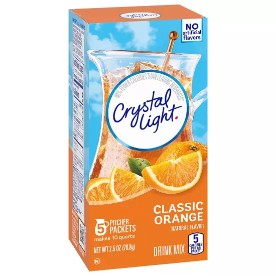 Classic Orange Naturally Flavored Powdered Drink Mix, 60 Ct Pack, 12 Canisters o