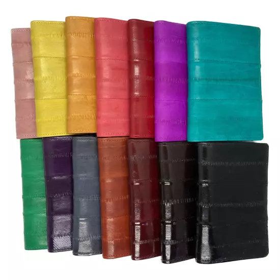 Genuine Eel Skin Leather Business Card ID Wallet Credit Card Case