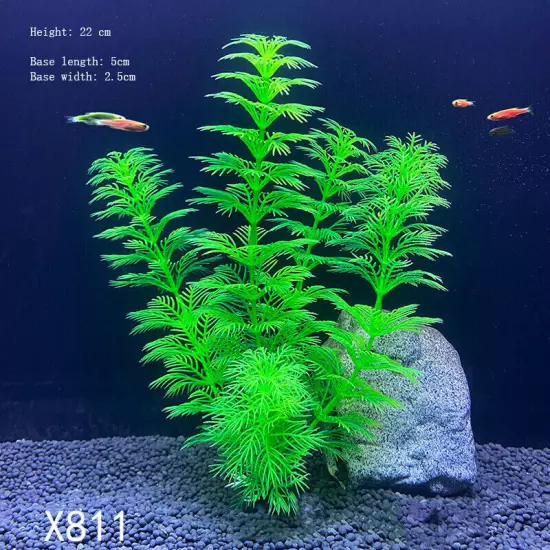 Artificial Fish Tank Plants Aquarium Aquatic Red Grass Flower Ornament Decor ➳