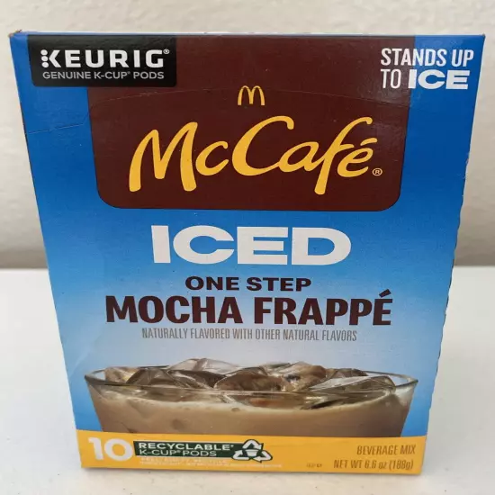 NEW McDonalds McCafe Iced One Step Mocha Frappe Beverage Mix Keurig K-Cups 10ct