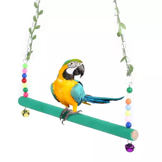 Large Parrots Swing Pet Chicken Wooden Stand Hanging Bell Pet Bird Playing Stand