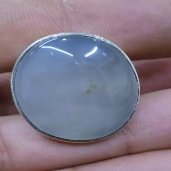 Aqeeq Yemen blue Handmade 925 Sterling Silver Ring Agate عقيق يمني ازرق FedEx