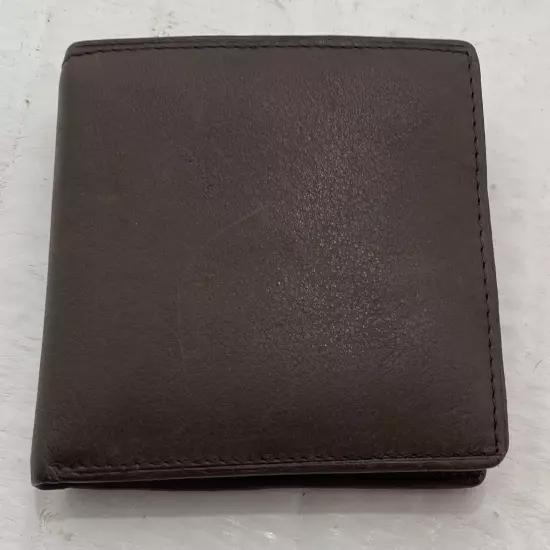 Brown Leather Men's Bifold Billfold with removable Card Wallet