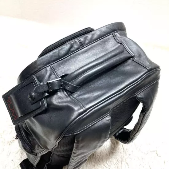 Tumi Rucksack A4 Size Nappa Leather Large Capacity Black Business Class