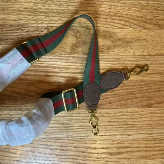 New Crossbody Shoulder Strap Gucci Replacement No Logo Green Red Web Leather