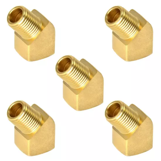 5 PC - 1/8 Inch NPT 45 Degree Street Pipe Elbow brass thread male female