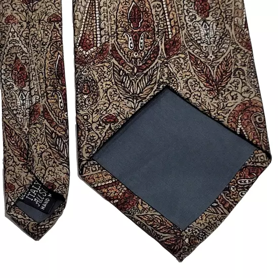 Alexander Cross Brown Shades Paisley Style All Business SILK Necktie