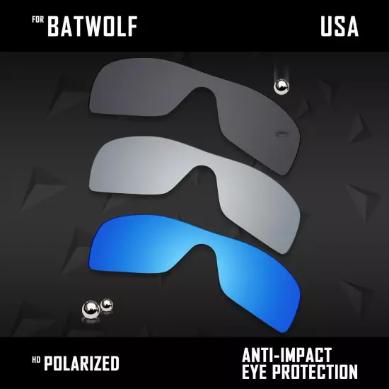 Anti Scratch Polarized Replacement Lenses for-Oakley Batwolf OO9101 Options