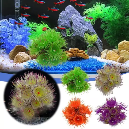 Silicone Glowing Simulates Coral Aquarium Plants Decor Fish Tank Orna