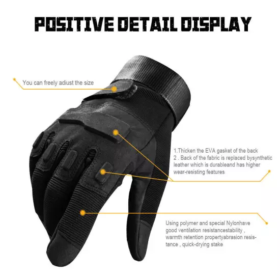 Combat Motorcycle Gloves Tactical Gloves for Outdoor Sport BMX Dirt Bike Cycling