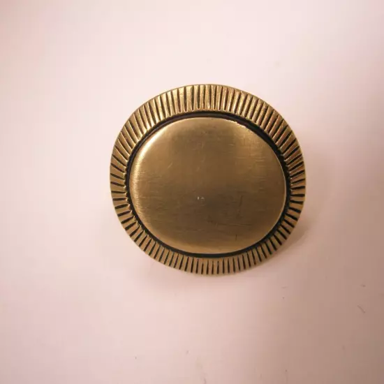 Radial Lines Design Oval Gold Tone Vintage TINY SMALL BRIAR Tie Bar Clip simple